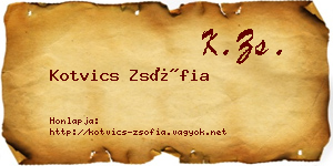 Kotvics Zsófia névjegykártya