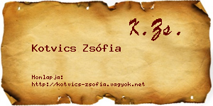 Kotvics Zsófia névjegykártya
